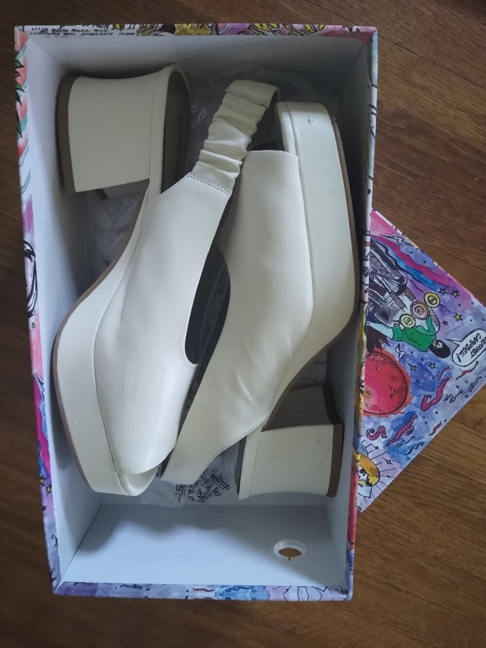 Jeffrey Campbell platform block heel slingback sandals